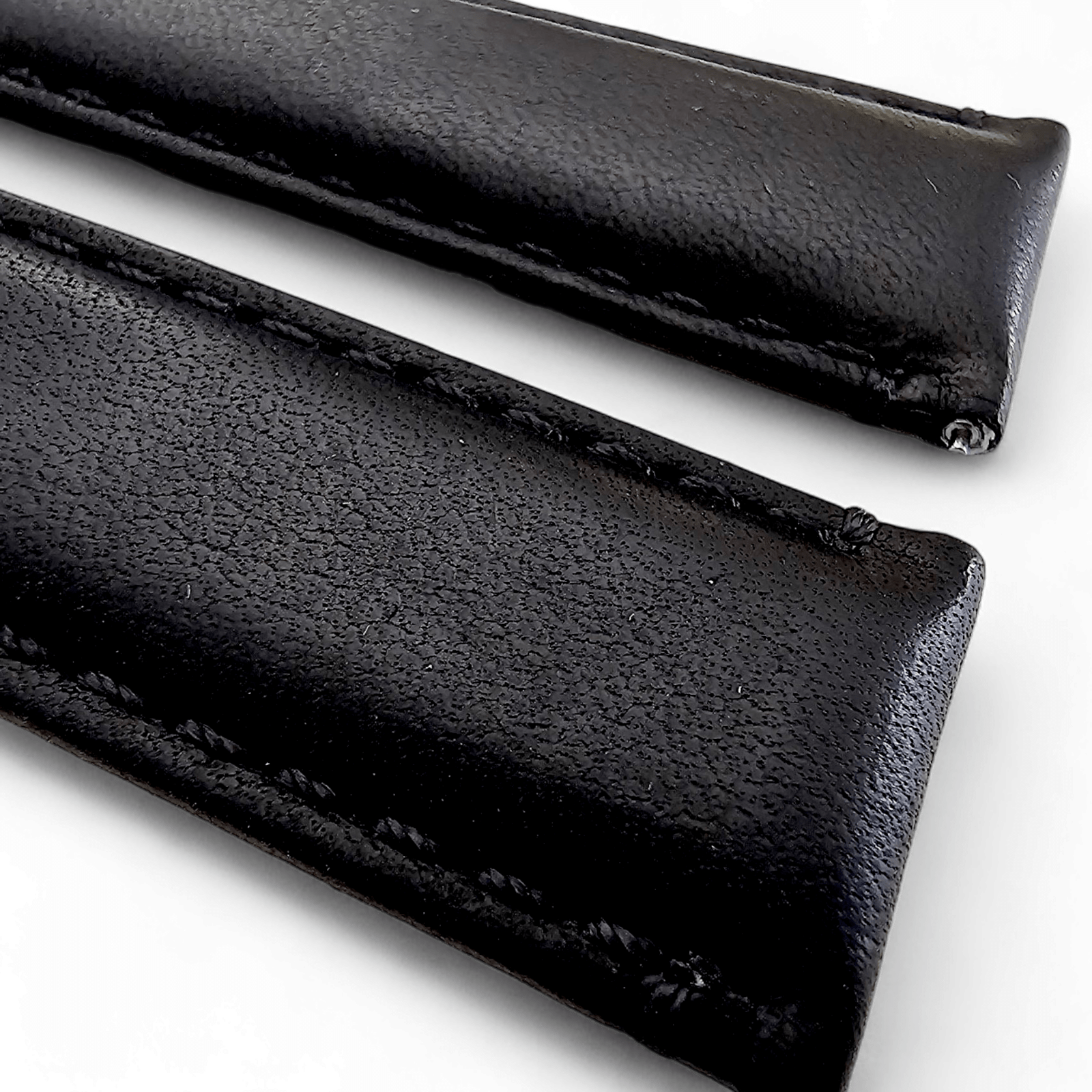 Horween Dublin Leather Watch Strap 20mm 22mm Black - Wrist Envy