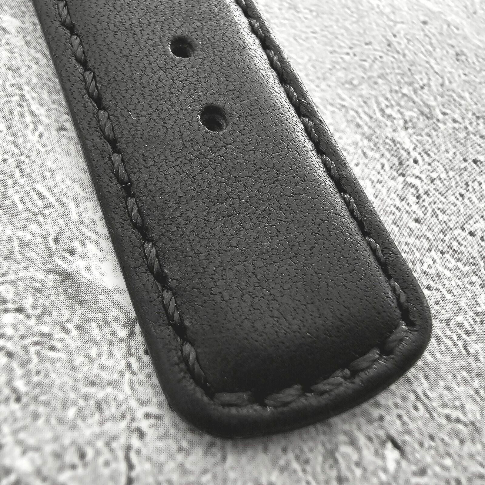 Horween Dublin Leather Watch Strap 20mm 22mm Black - Wrist Envy
