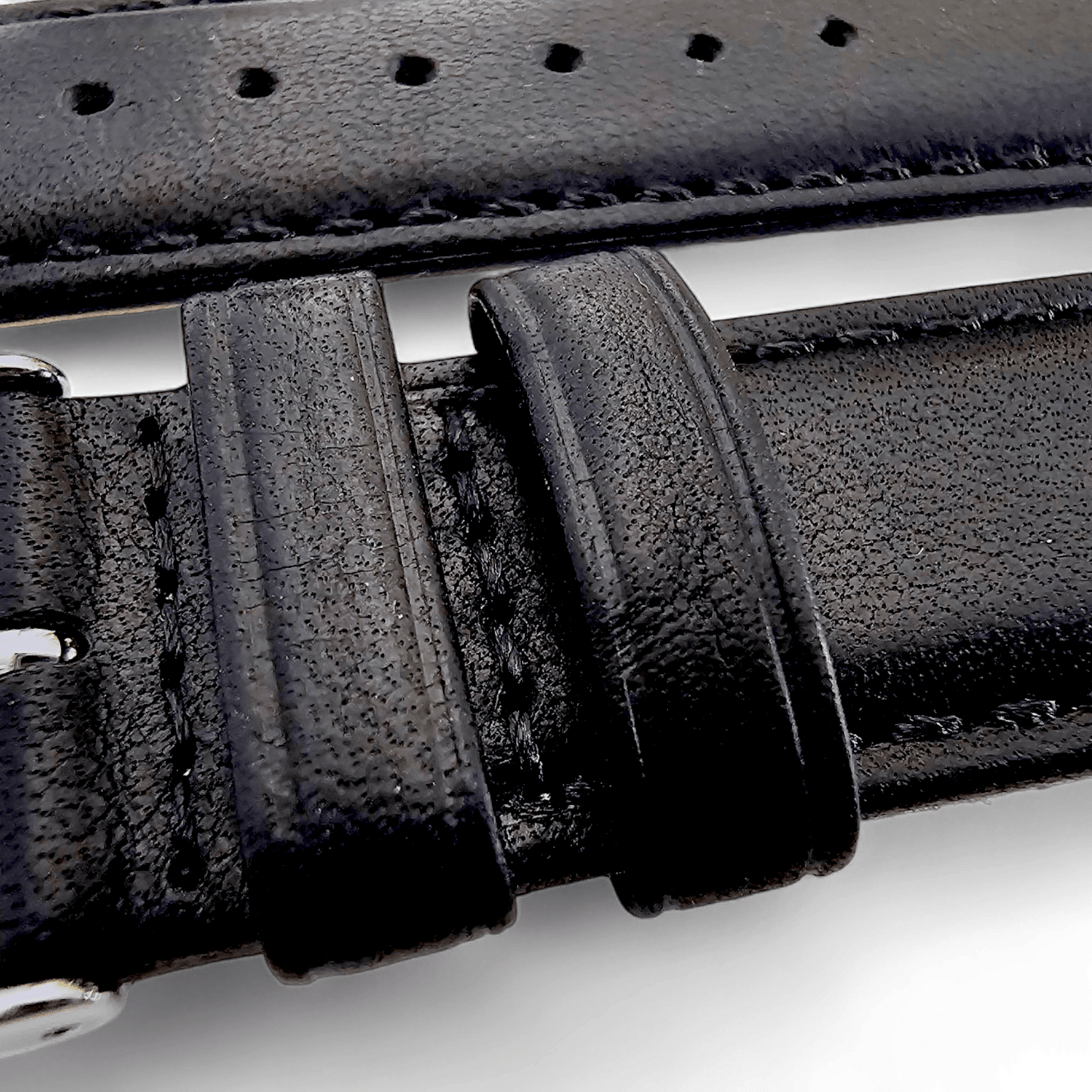 Horween Dublin Leather Watch Strap 20mm 22mm Black - Wrist Envy