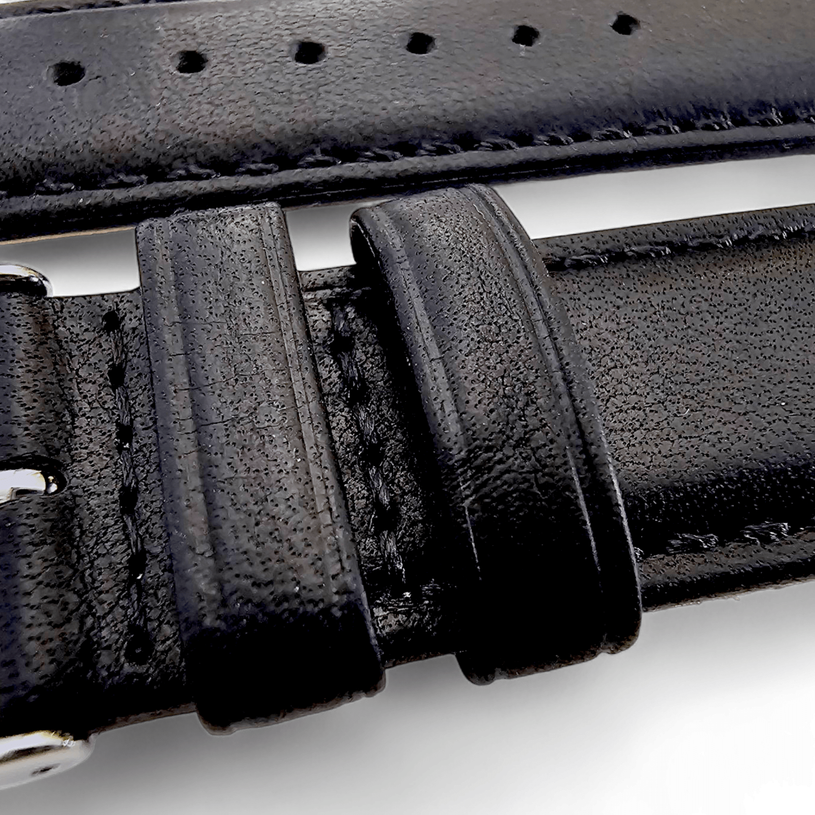 Horween Dublin Leather Watch Strap 20mm 22mm Black - Wrist Envy
