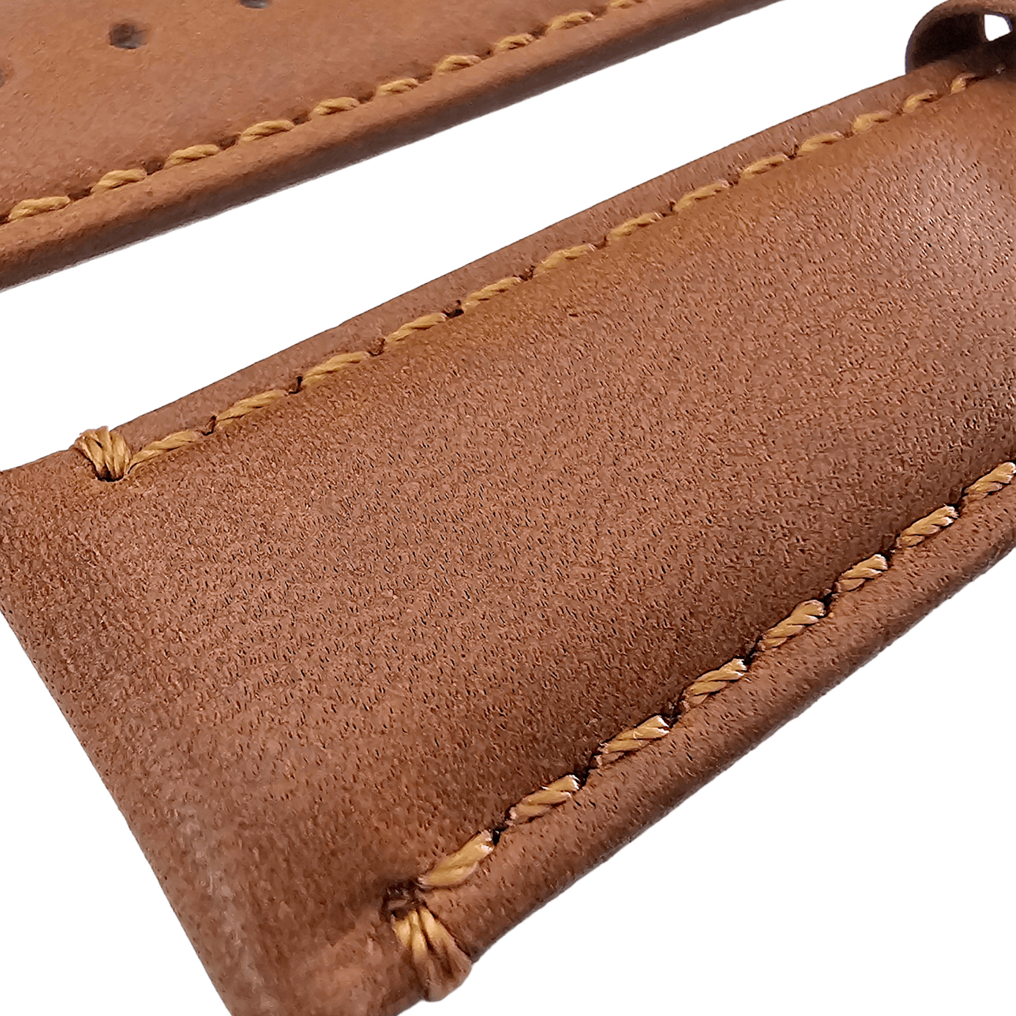 Horween Dublin Leather Watch Strap 20mm 22mm Caramel Brown - Wrist Envy