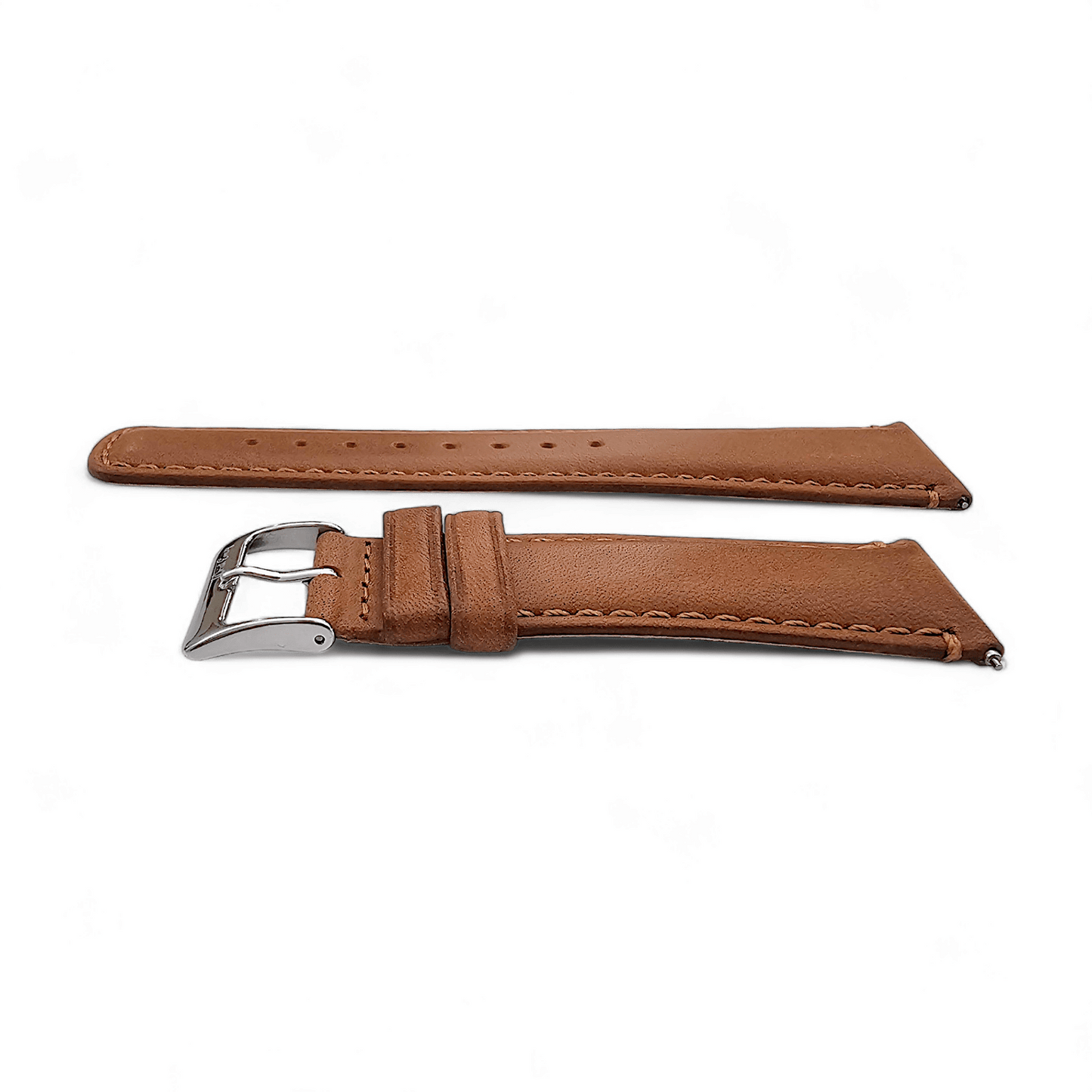 Horween Dublin Leather Watch Strap 20mm 22mm Caramel Brown - Wrist Envy