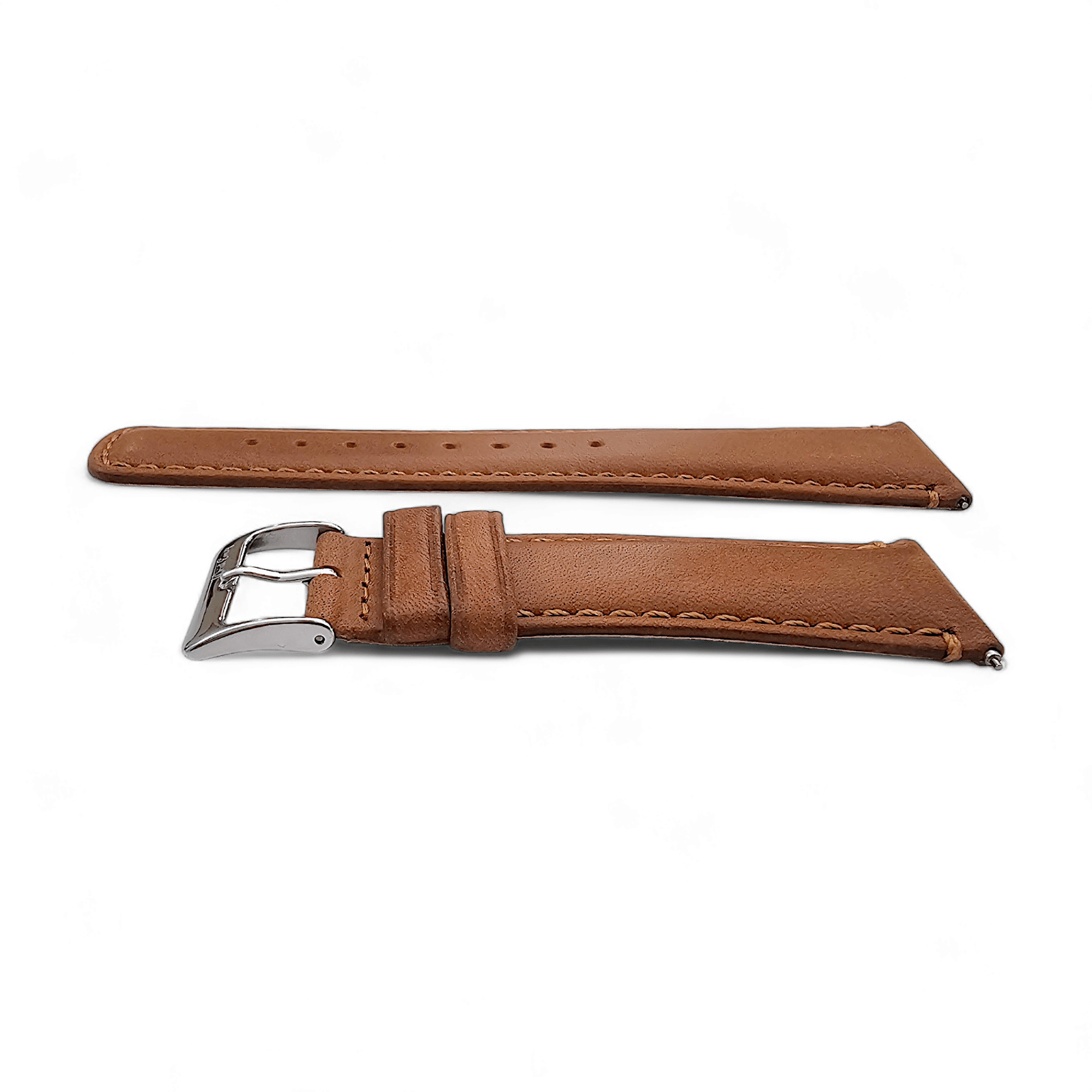 Horween Dublin Leather Watch Strap 20mm 22mm Caramel Brown - Wrist Envy