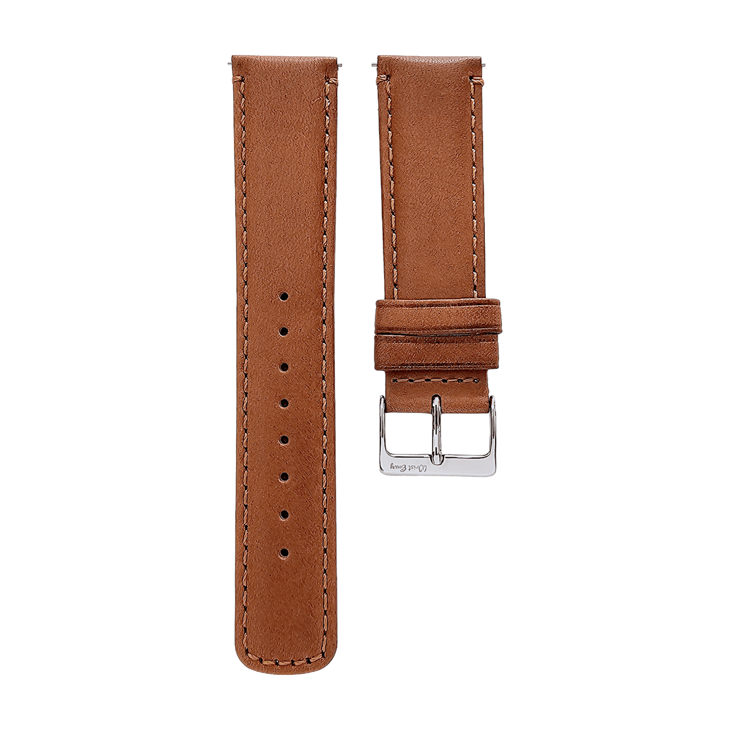 Horween Dublin Leather Watch Strap 20mm 22mm Caramel Brown - Wrist Envy