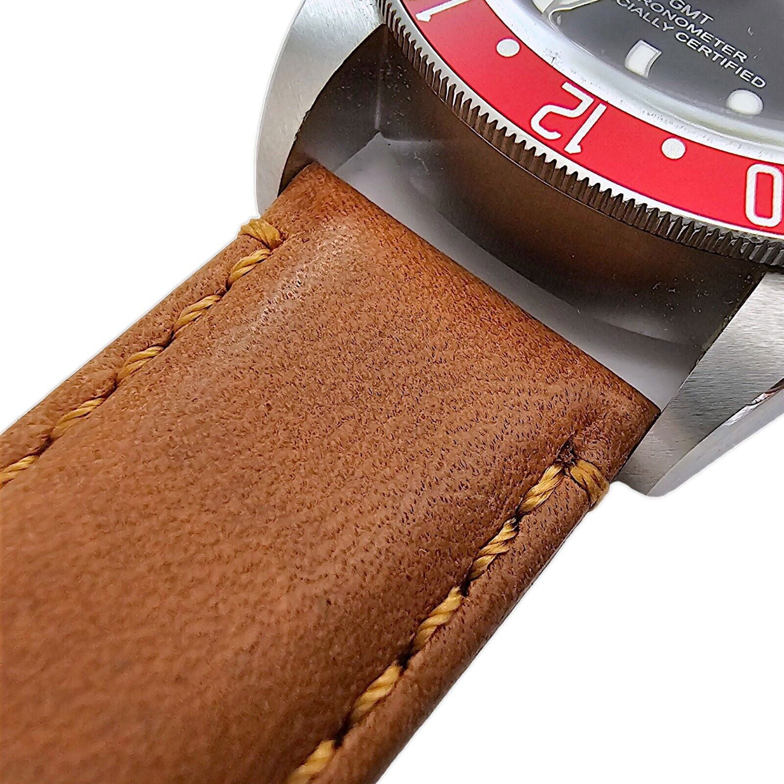 Horween Dublin Leather Watch Strap 20mm 22mm Caramel Brown - Wrist Envy