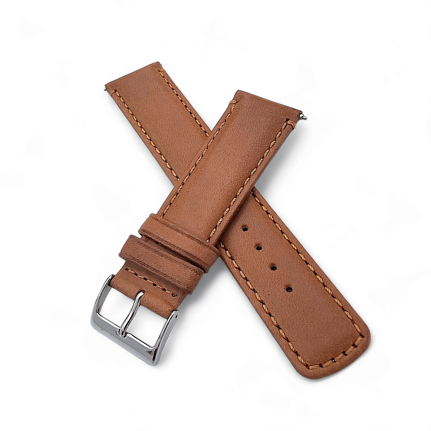 Horween Dublin Leather Watch Strap 20mm 22mm Caramel Brown - Wrist Envy