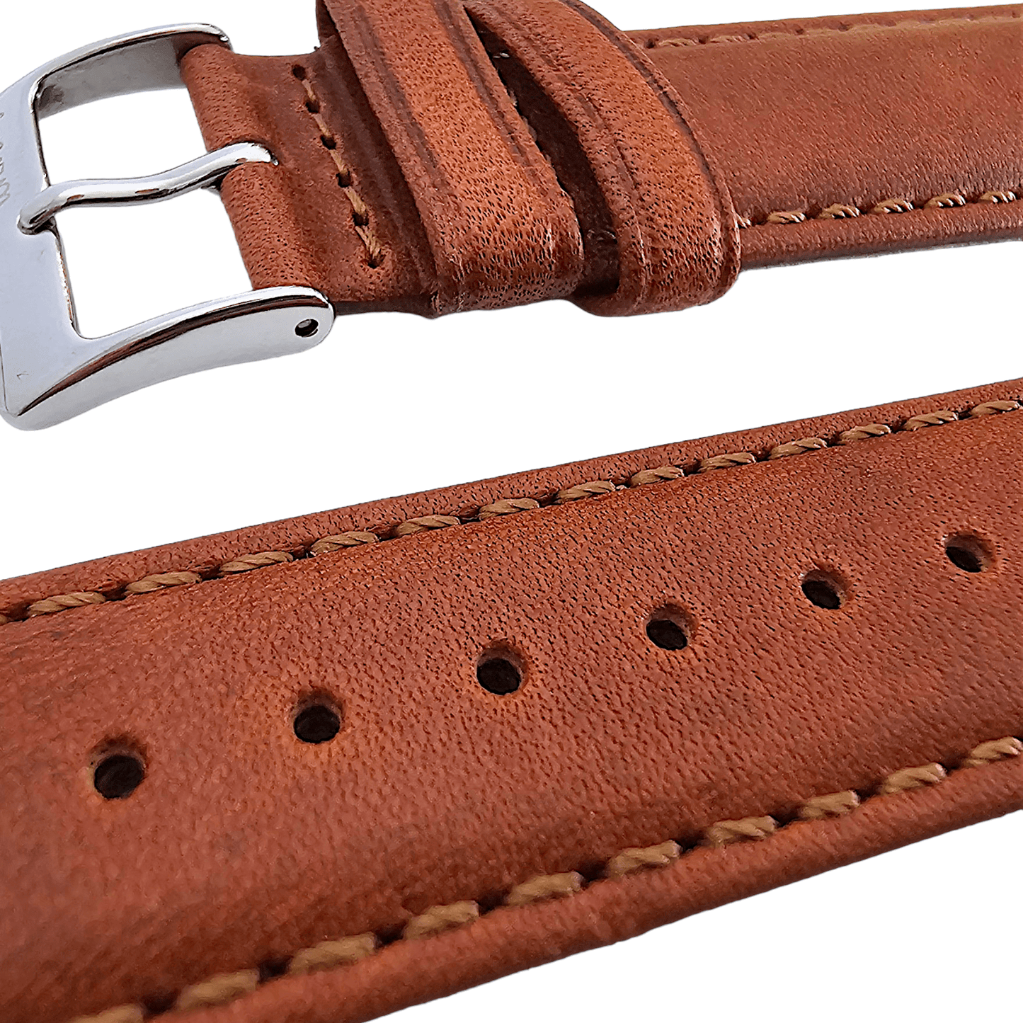 Horween Dublin Leather Watch Strap 20mm 22mm Chestnut Brown - Wrist Envy