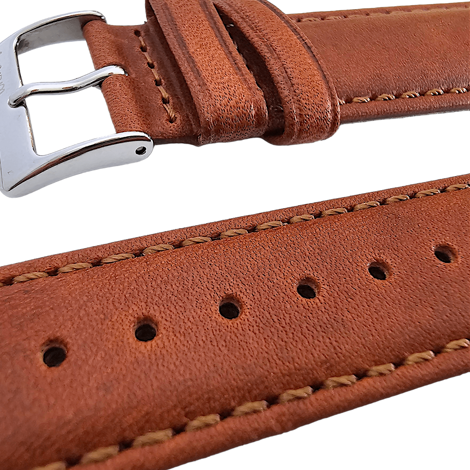 Horween Dublin Leather Watch Strap 20mm 22mm Chestnut Brown - Wrist Envy
