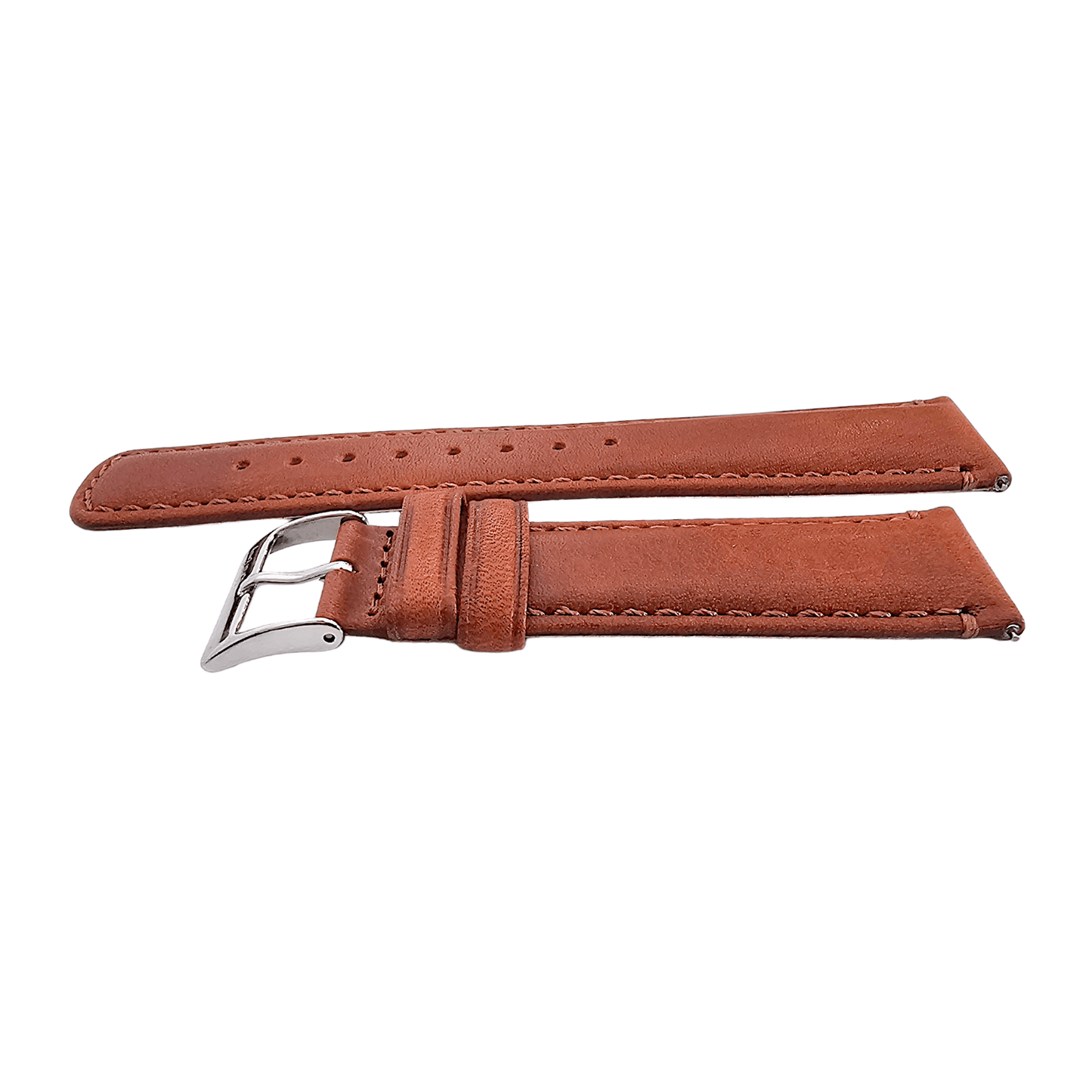 Horween Dublin Leather Watch Strap 20mm 22mm Chestnut Brown - Wrist Envy