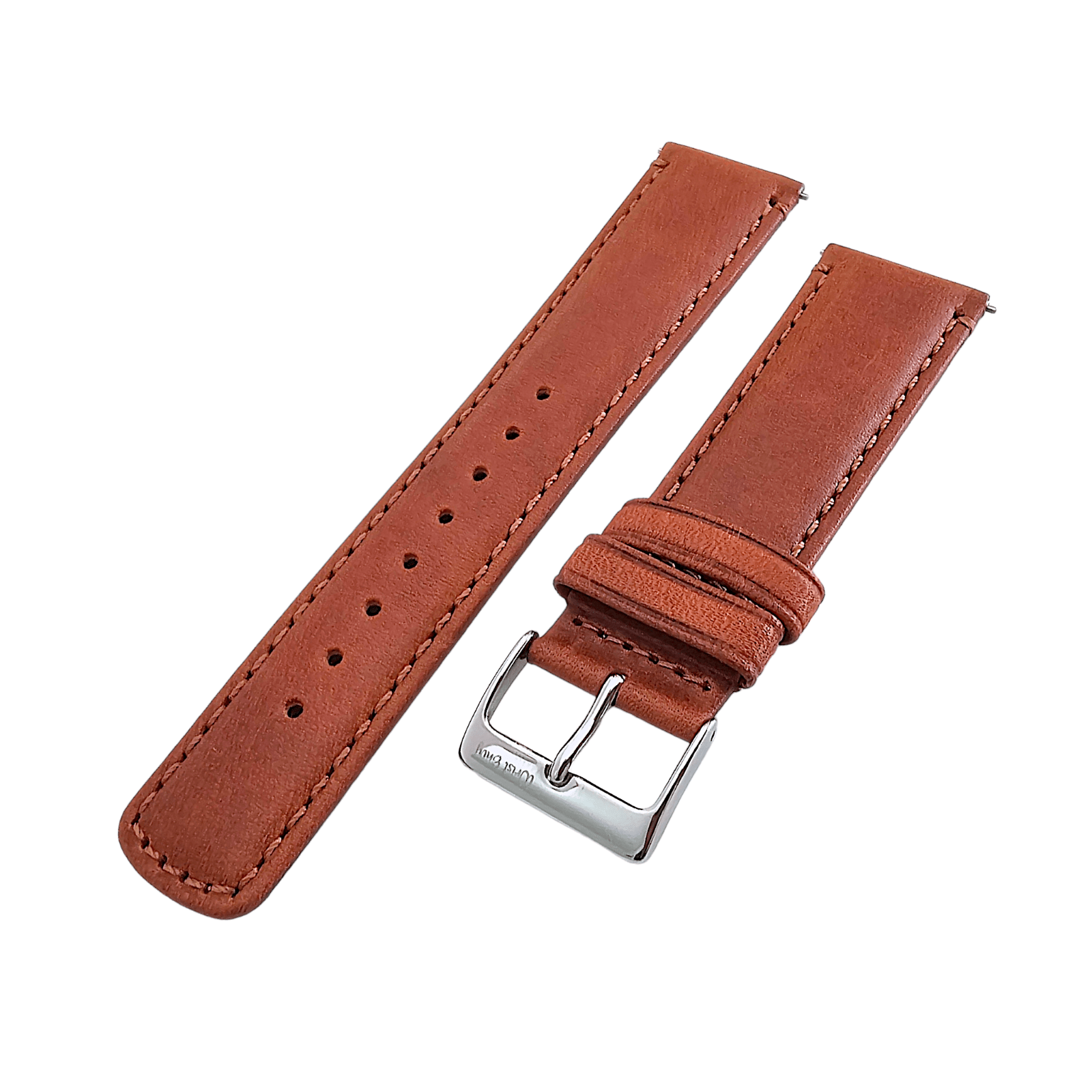 Horween Dublin Leather Watch Strap 20mm 22mm Chestnut Brown - Wrist Envy
