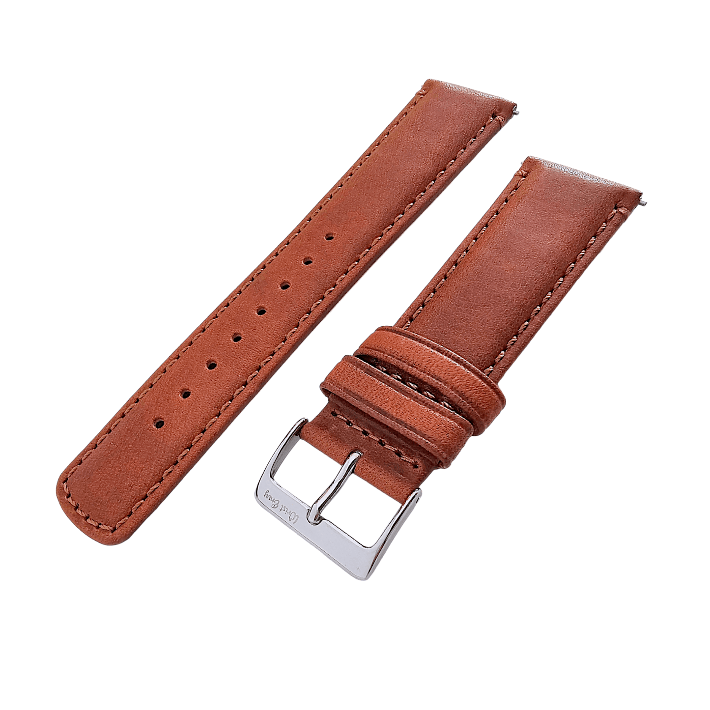 Horween Dublin Leather Watch Strap 20mm 22mm Chestnut Brown - Wrist Envy