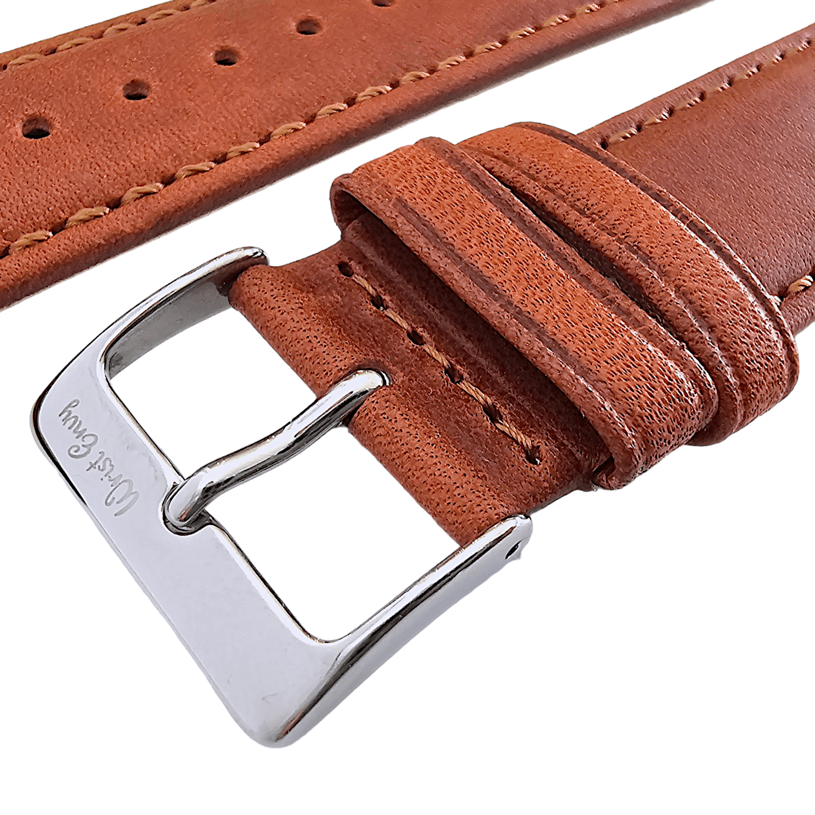 Horween Dublin Leather Watch Strap 20mm 22mm Chestnut Brown - Wrist Envy