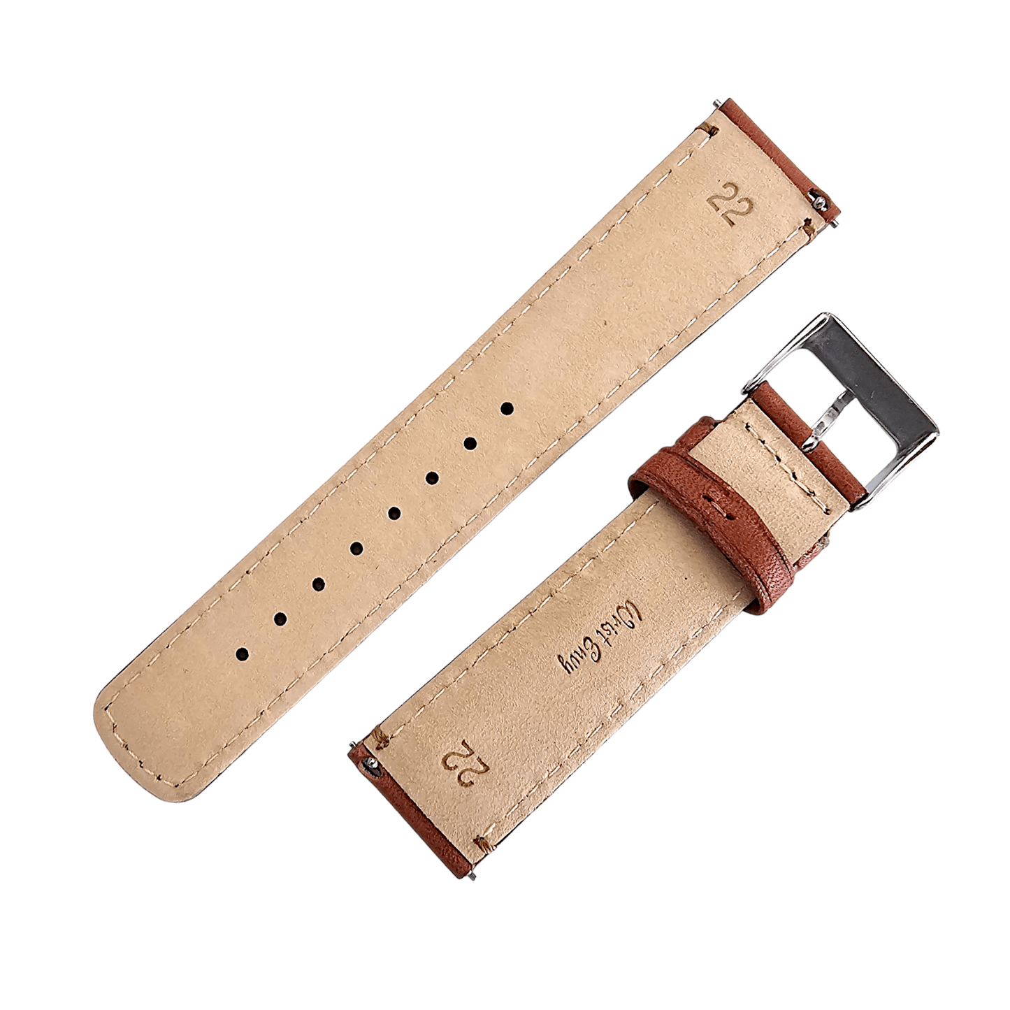 Horween Dublin Leather Watch Strap 20mm 22mm Chestnut Brown - Wrist Envy