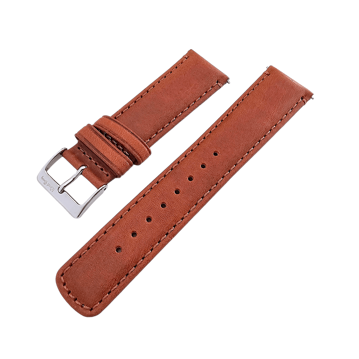 Horween Dublin Leather Watch Strap 20mm 22mm Chestnut Brown - Wrist Envy