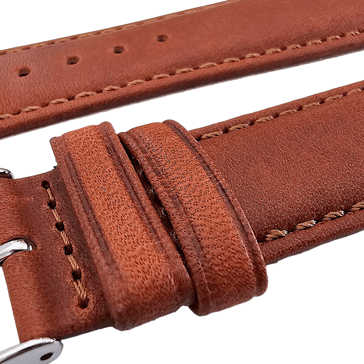 Horween Dublin Leather Watch Strap 20mm 22mm Chestnut Brown - Wrist Envy
