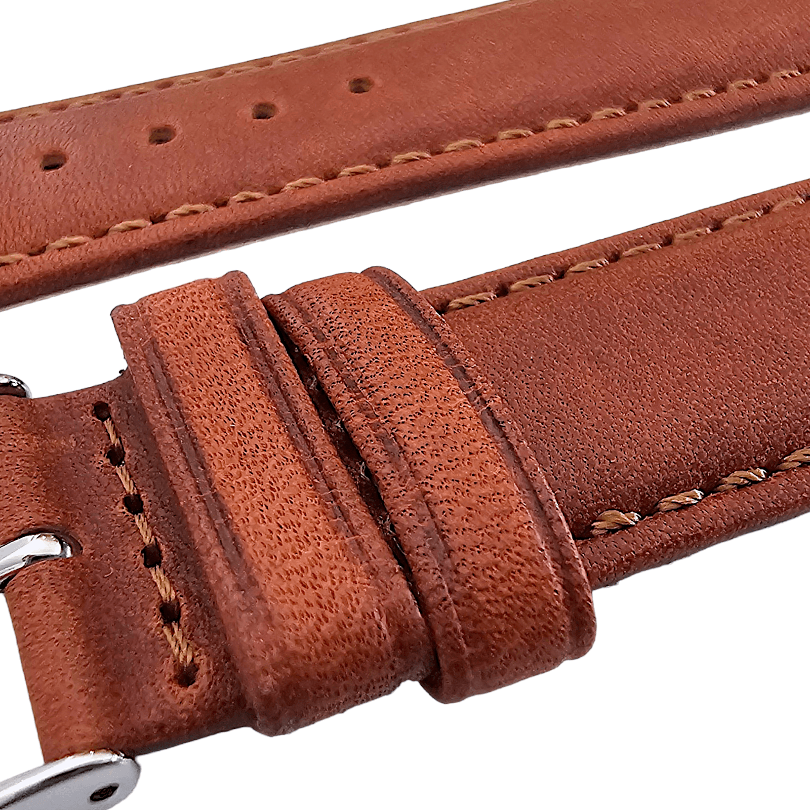 Horween Dublin Leather Watch Strap 20mm 22mm Chestnut Brown - Wrist Envy