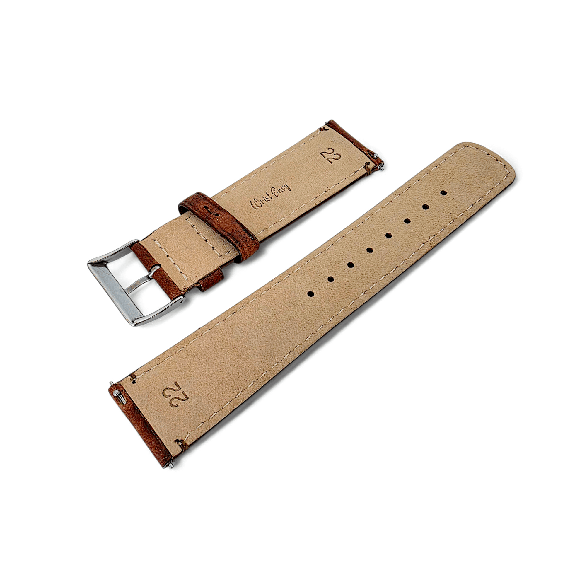 Horween Dublin Leather Watch Strap 20mm 22mm Dark Brown - Wrist Envy