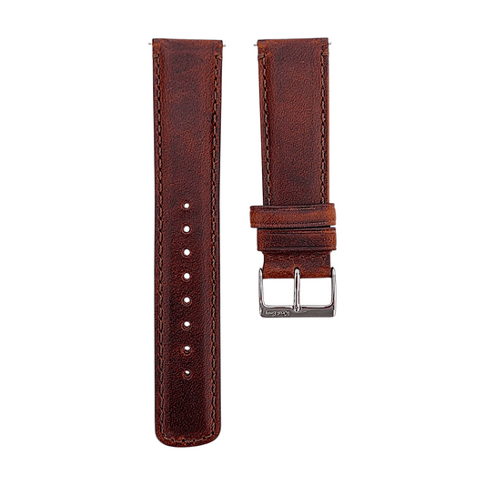 Horween Dublin Leather Watch Strap 20mm 22mm Dark Brown - Wrist Envy
