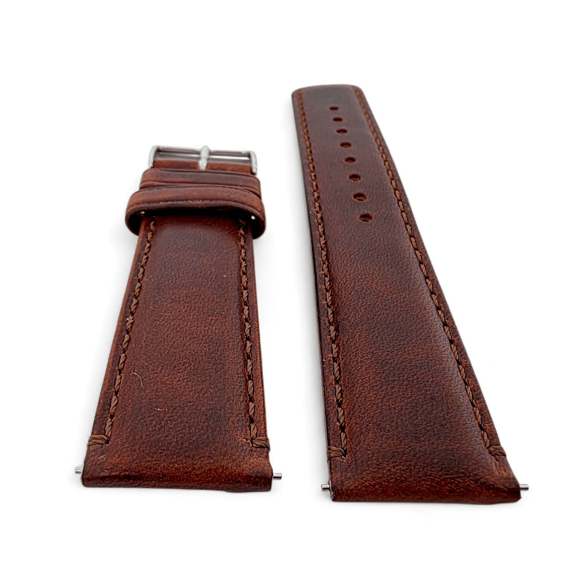 Horween Dublin Leather Watch Strap 20mm 22mm Dark Brown - Wrist Envy