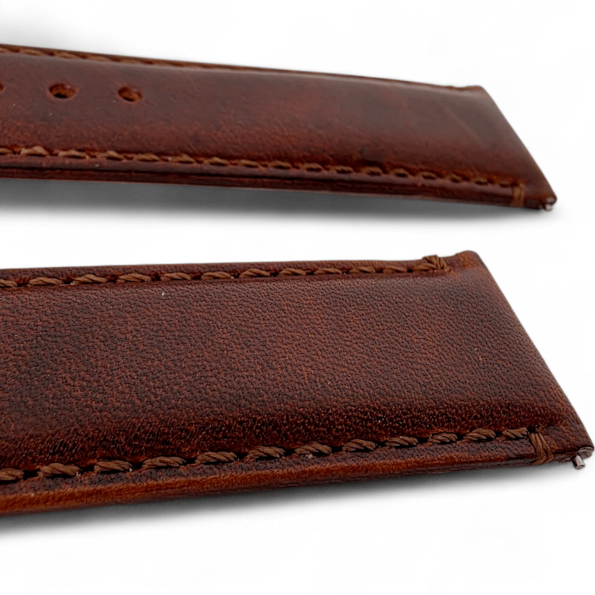 Horween Dublin Leather Watch Strap 20mm 22mm Dark Brown - Wrist Envy