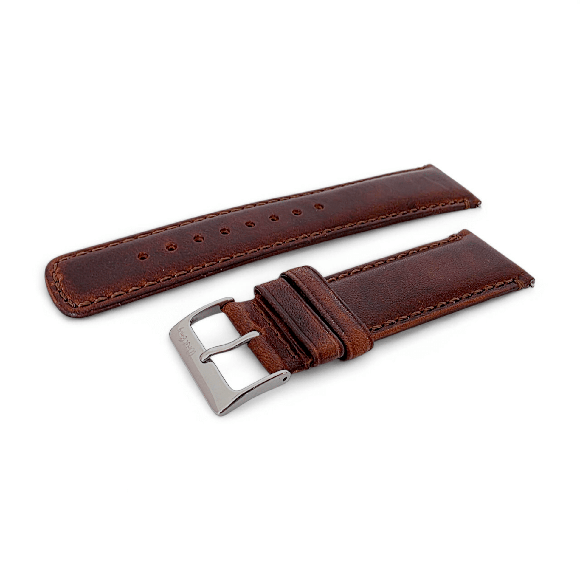 Horween Dublin Leather Watch Strap 20mm 22mm Dark Brown - Wrist Envy