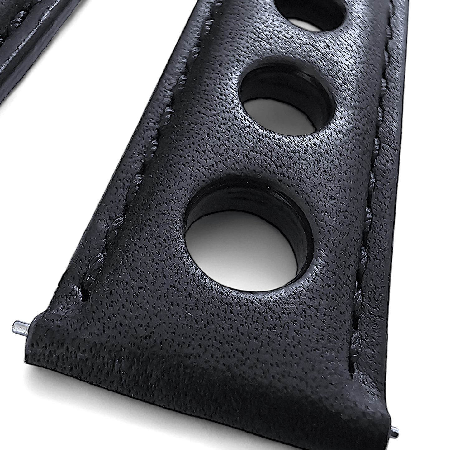 Horween Leather Rally Hole Punched Watch Strap Black 18mm, 20mm, 21mm, 22mm - Wrist Envy