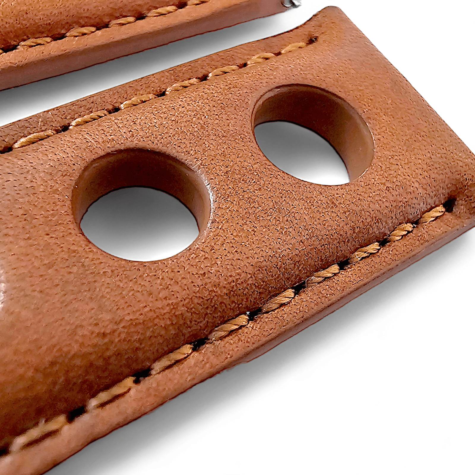 Horween Leather Rally Hole Punched Watch Strap Brown 18mm, 20mm, 21mm, 22mm - Wrist Envy