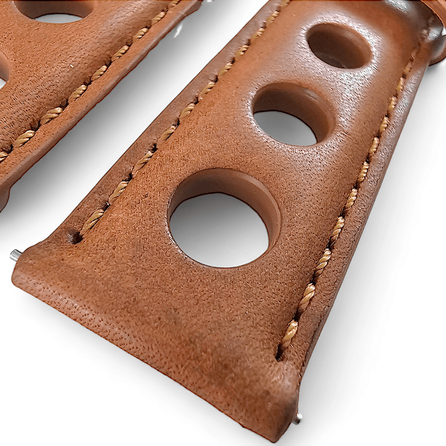 Horween Leather Rally Hole Punched Watch Strap Brown 18mm, 20mm, 21mm, 22mm - Wrist Envy