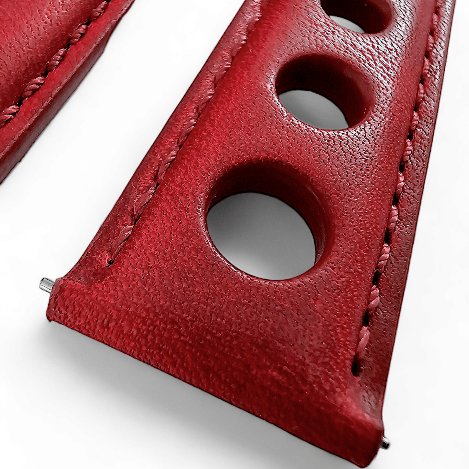 Horween Leather Rally Hole Punched Watch Strap Dark Crimson Red 18mm, 20mm, 21mm, 22mm - Wrist Envy