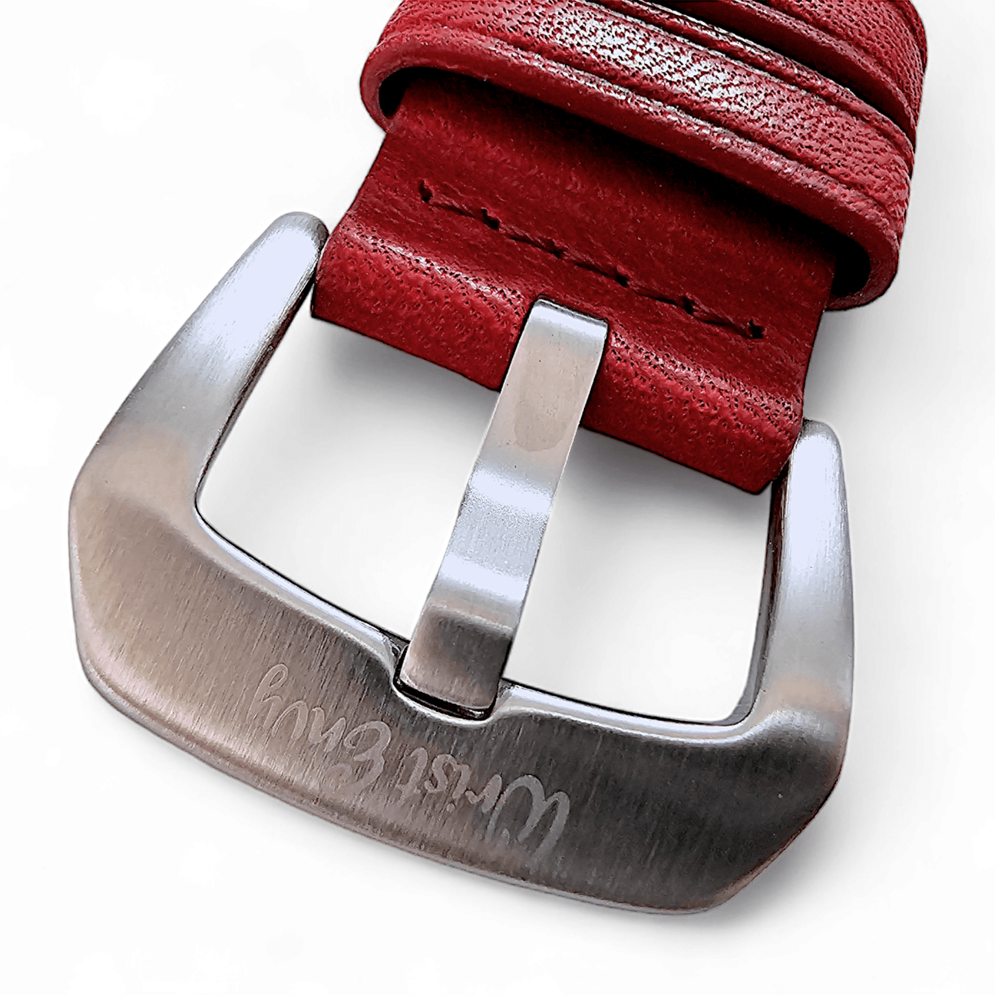 Horween Leather Rally Hole Punched Watch Strap Dark Crimson Red 18mm, 20mm, 21mm, 22mm - Wrist Envy