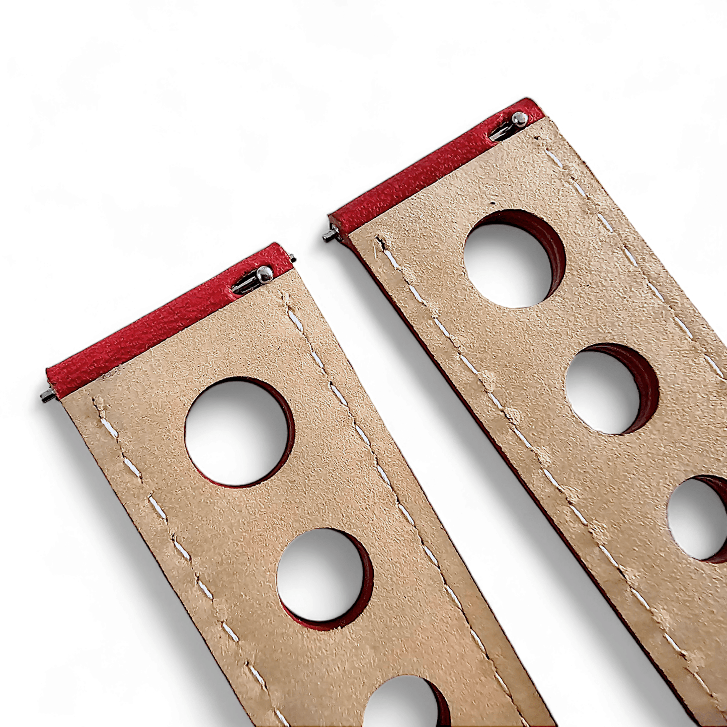 Horween Leather Rally Hole Punched Watch Strap Dark Crimson Red 18mm, 20mm, 21mm, 22mm - Wrist Envy