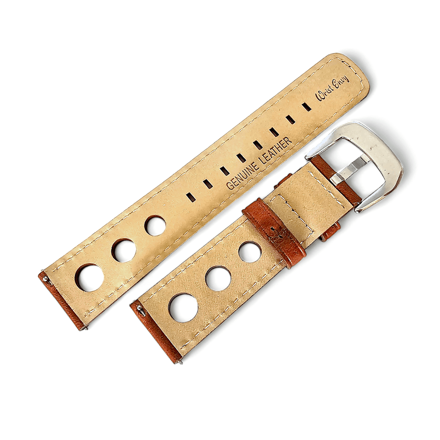 Horween Leather Rally Hole Punched Watch Strap Dark Walnut Brown 18mm, 20mm, 21mm, 22mm - Wrist Envy