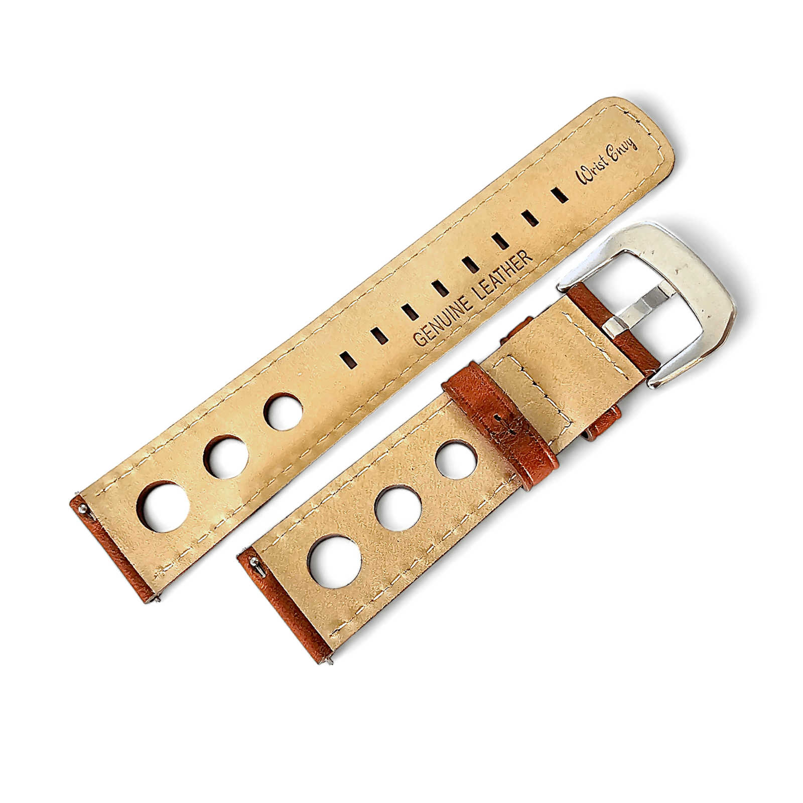 Horween Leather Rally Hole Punched Watch Strap Dark Walnut Brown 18mm, 20mm, 21mm, 22mm - Wrist Envy