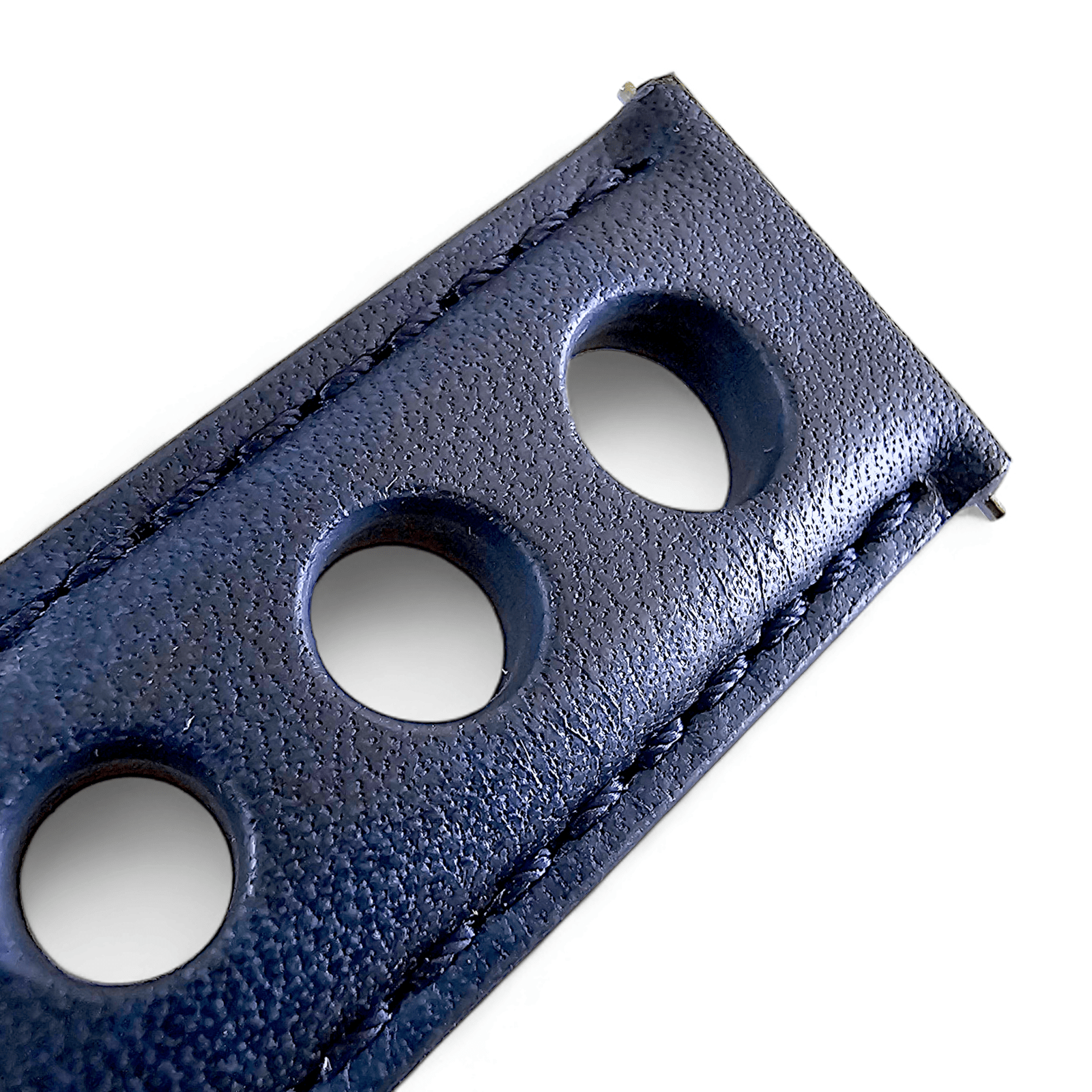 Horween Leather Rally Hole Punched Watch Strap Navy Blue 18mm, 20mm, 21mm, 22mm - Wrist Envy