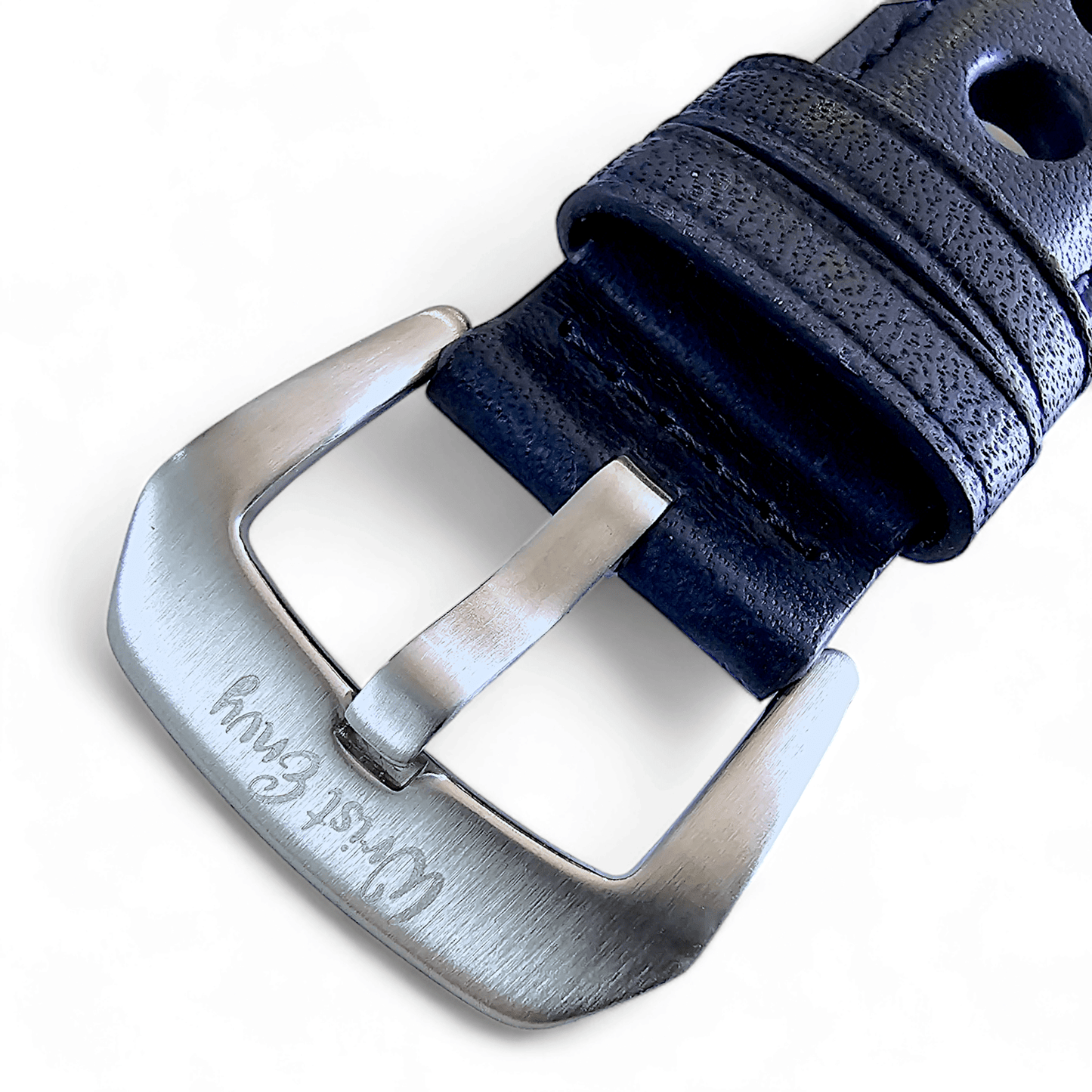 Horween Leather Rally Hole Punched Watch Strap Navy Blue 18mm, 20mm, 21mm, 22mm - Wrist Envy