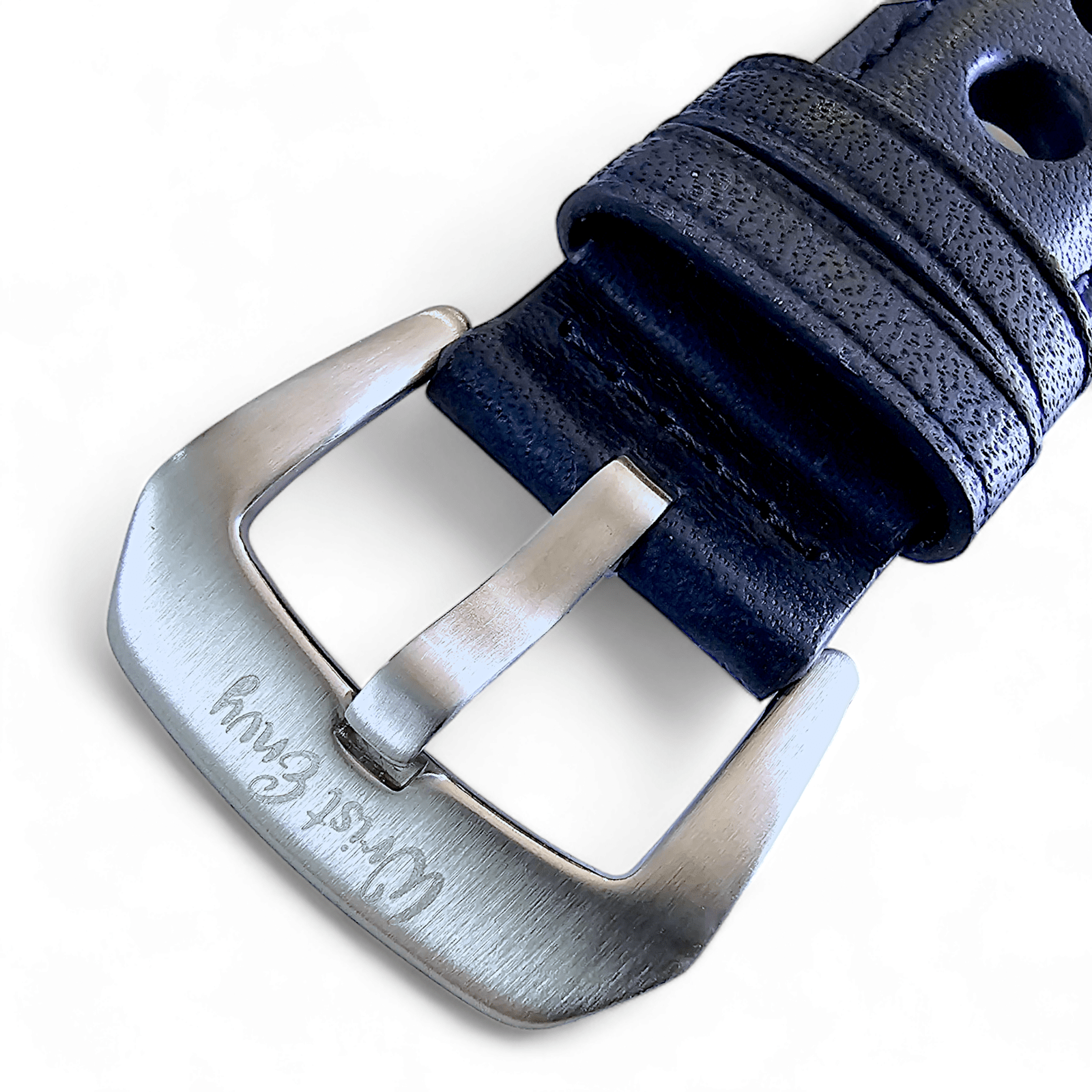 Horween Leather Rally Hole Punched Watch Strap Navy Blue 18mm, 20mm, 21mm, 22mm - Wrist Envy