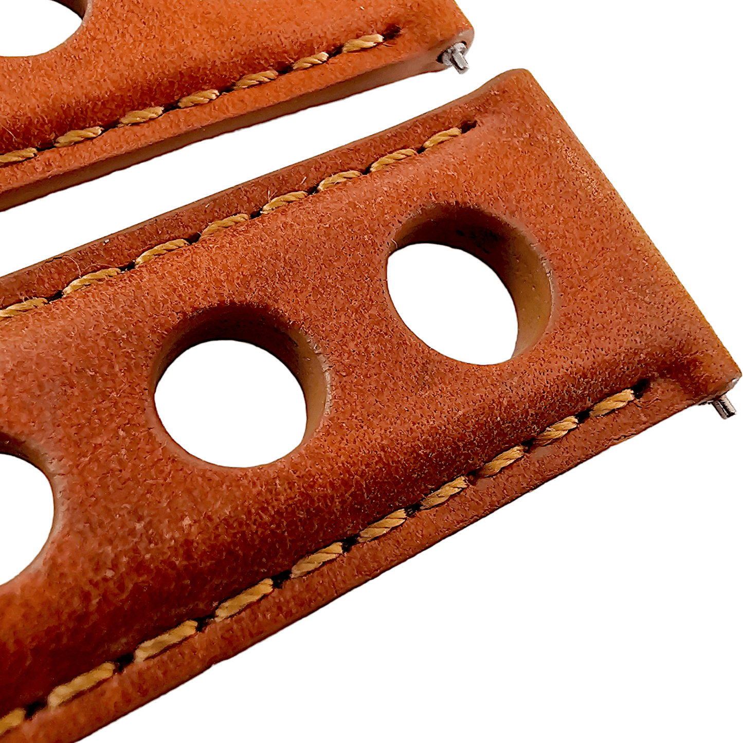 Horween Leather Rally Hole Punched Watch Strap Terracotta Brown 18mm, 20mm, 21mm, 22mm - Wrist Envy