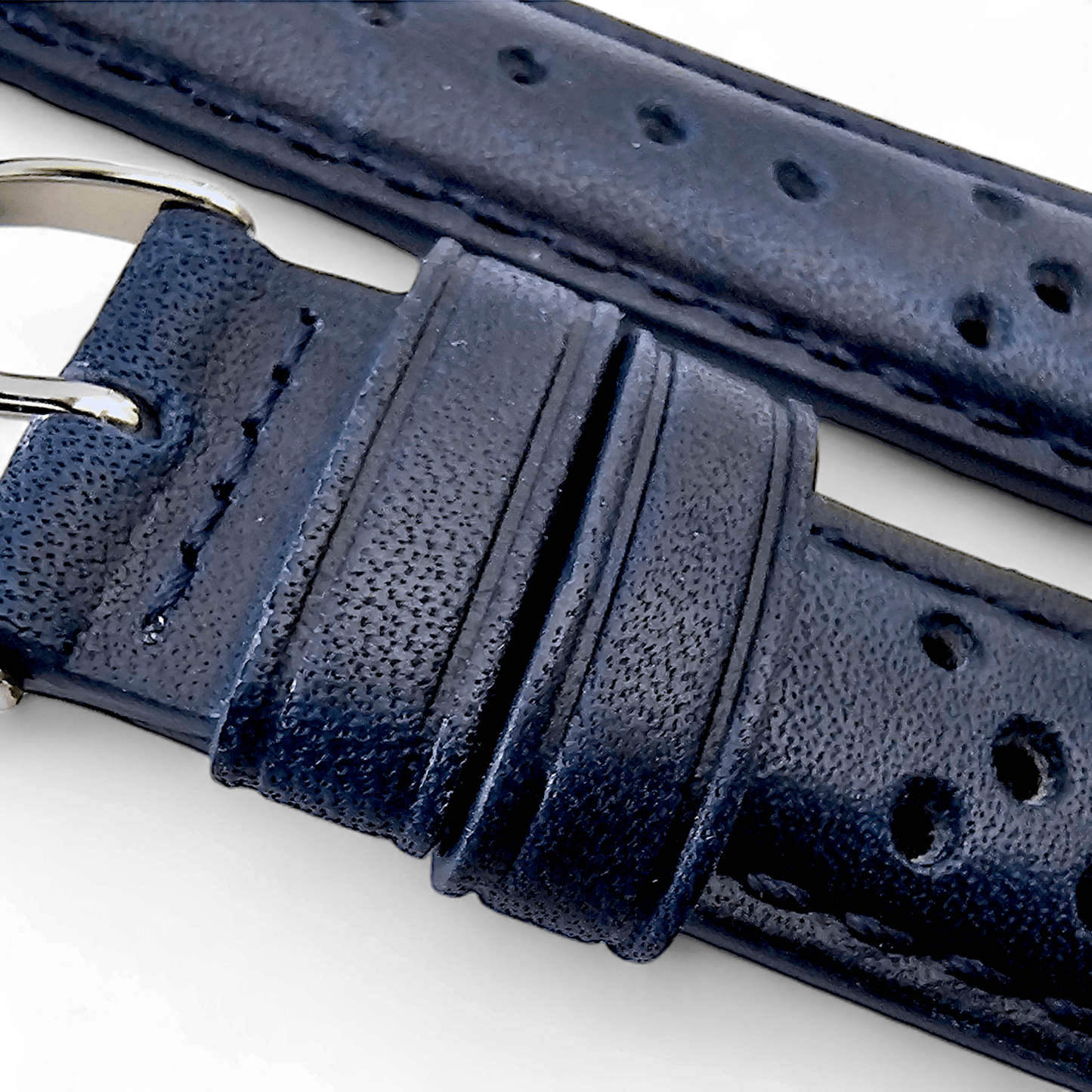 Horween Leather Rally Watch Strap Blue 18mm, 20mm, 21mm, 22mm - Wrist Envy