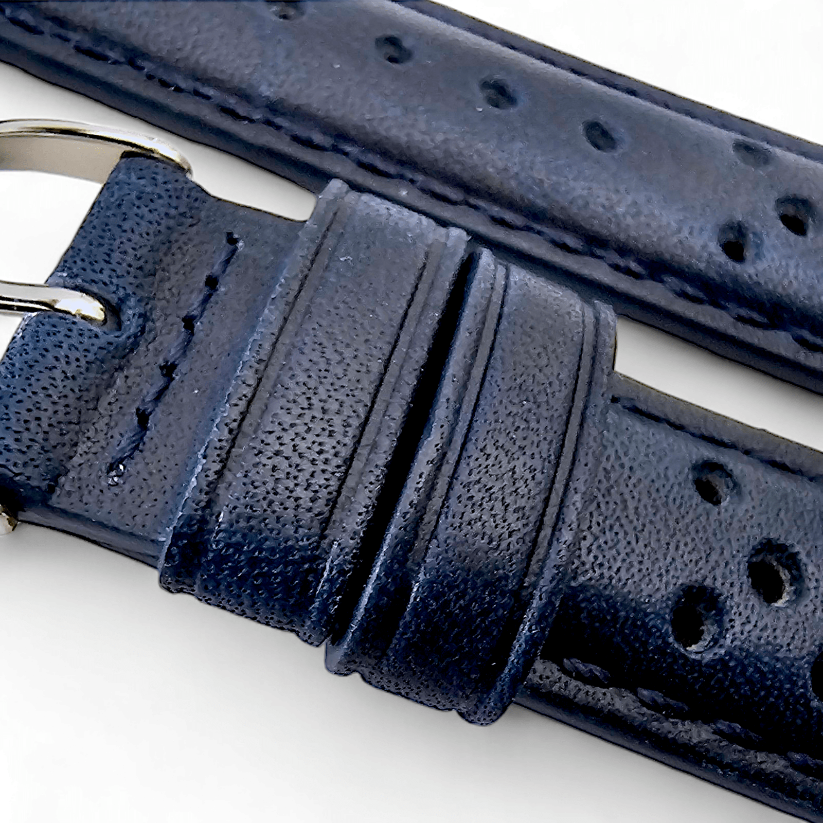 Horween Leather Rally Watch Strap Blue 18mm, 20mm, 21mm, 22mm - Wrist Envy