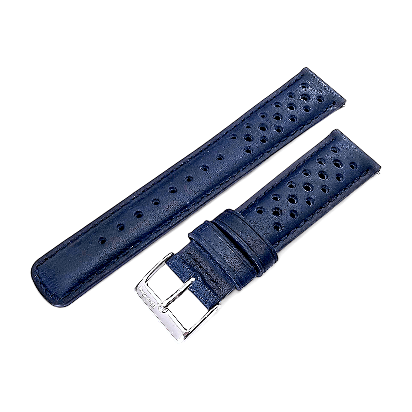 Horween Leather Rally Watch Strap Blue 18mm, 20mm, 21mm, 22mm - Wrist Envy