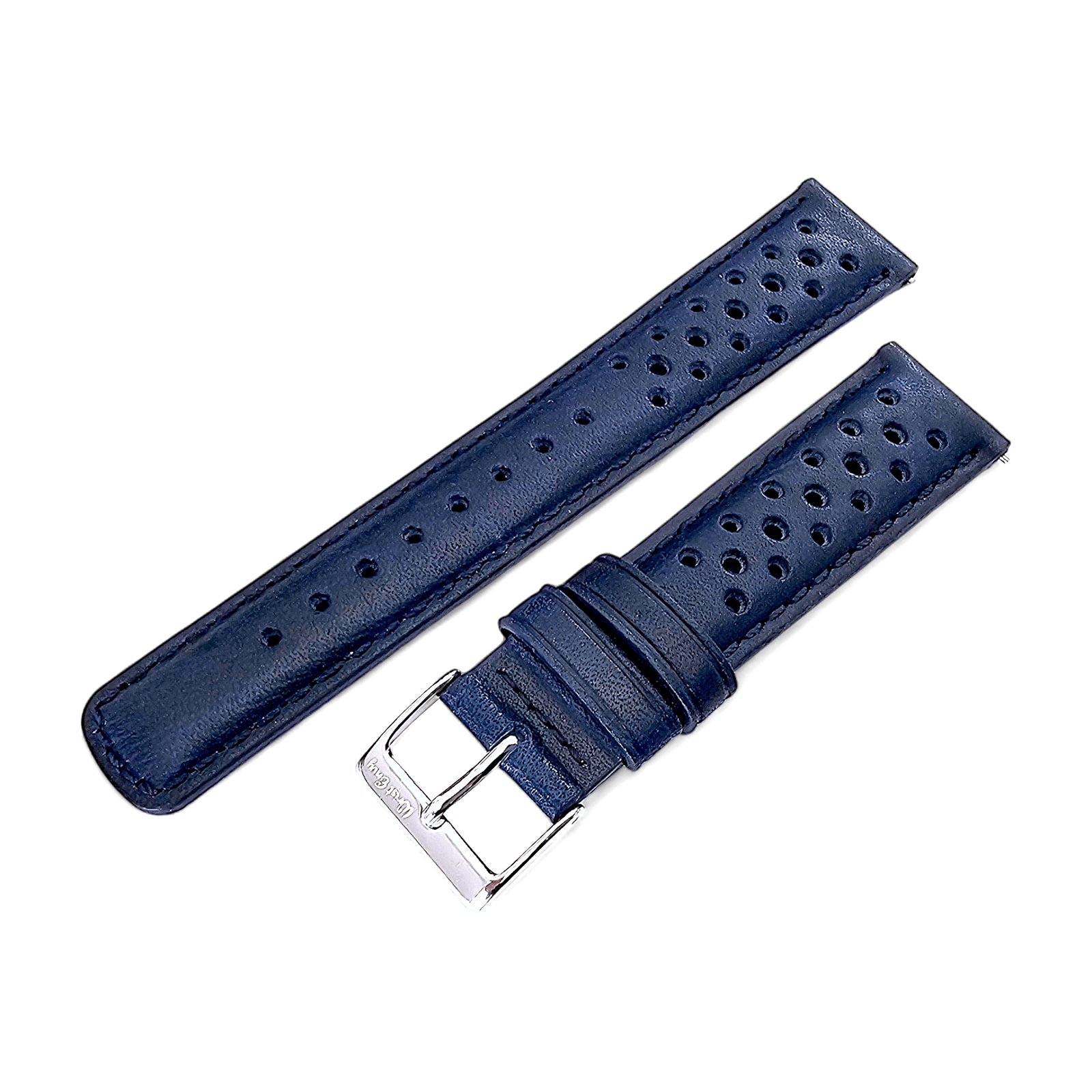 Horween Leather Rally Watch Strap Blue 18mm, 20mm, 21mm, 22mm - Wrist Envy
