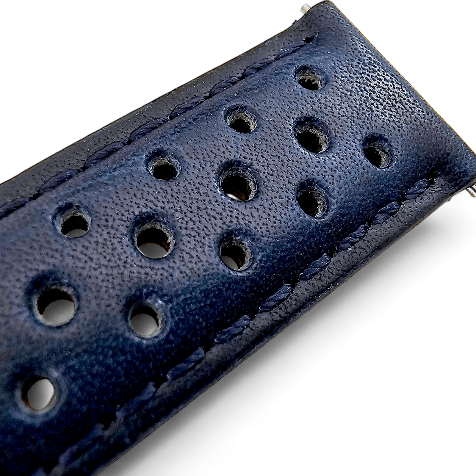 Horween Leather Rally Watch Strap Blue 18mm, 20mm, 21mm, 22mm - Wrist Envy