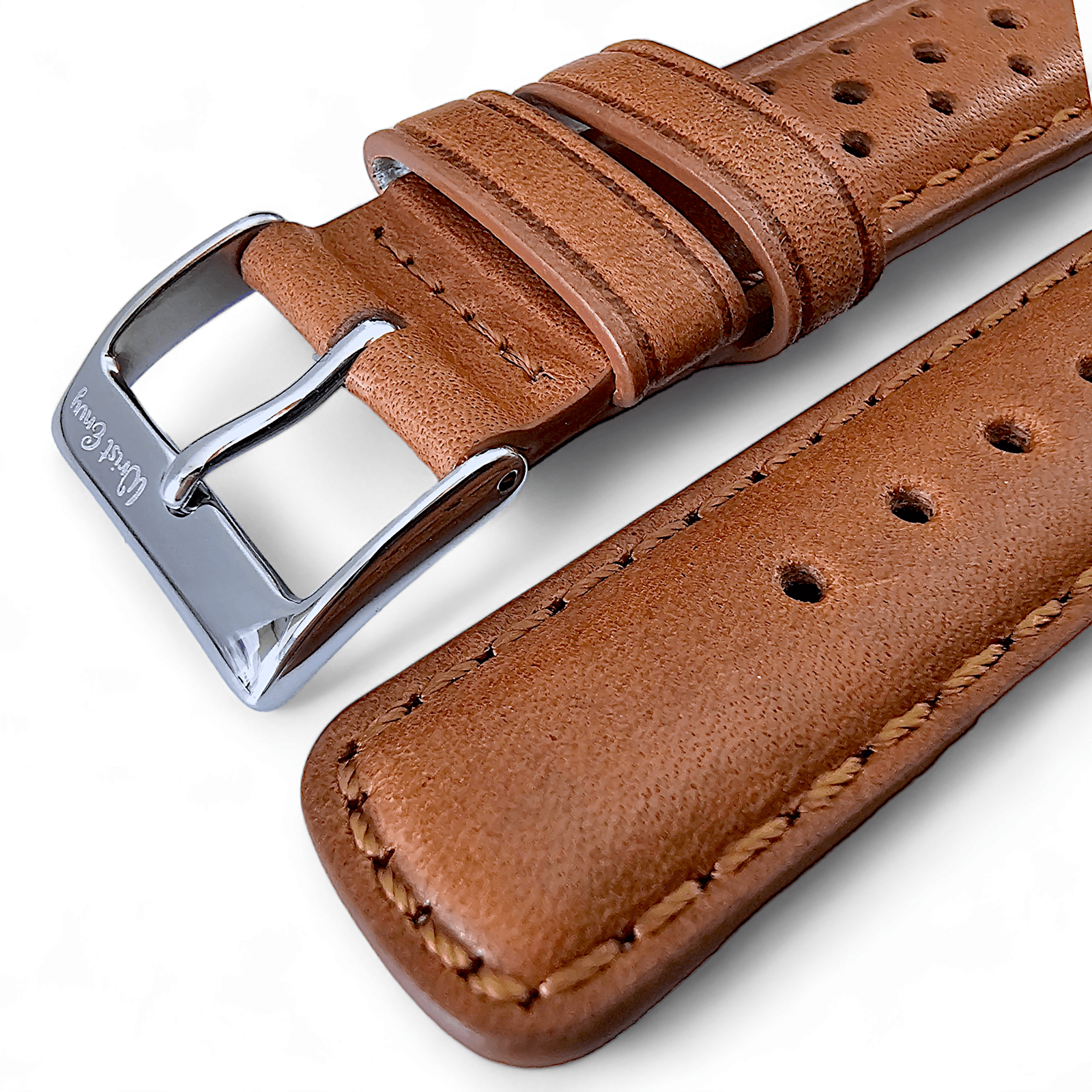 Horween Leather Rally Watch Strap Brown 18mm, 20mm, 21mm, 22mm - Wrist Envy