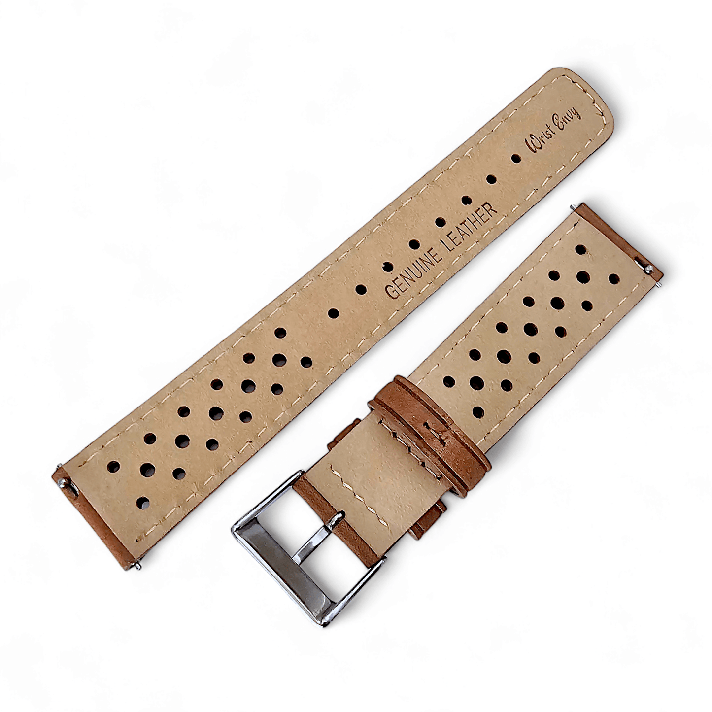 Horween Leather Rally Watch Strap Brown 18mm, 20mm, 21mm, 22mm - Wrist Envy