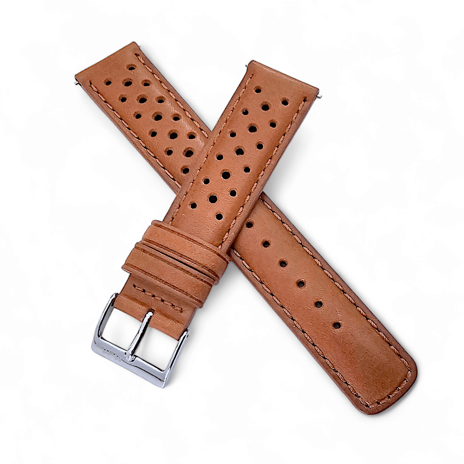 Horween Leather Rally Watch Strap Brown 18mm, 20mm, 21mm, 22mm - Wrist Envy