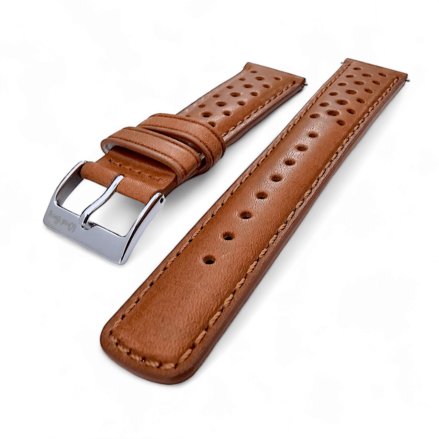 Horween Leather Rally Watch Strap Brown 18mm, 20mm, 21mm, 22mm - Wrist Envy