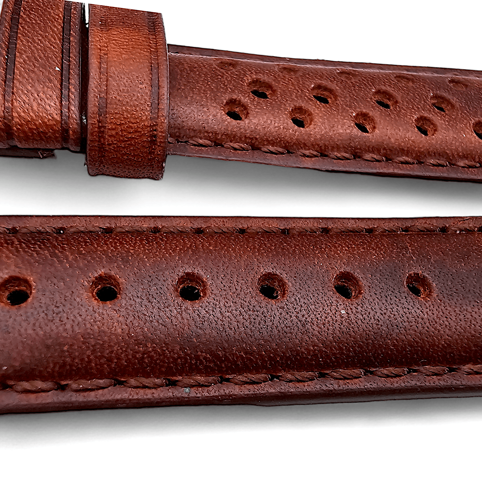 Horween Leather Rally Watch Strap Dark Brown 18mm, 20mm, 21mm, 22mm - Wrist Envy