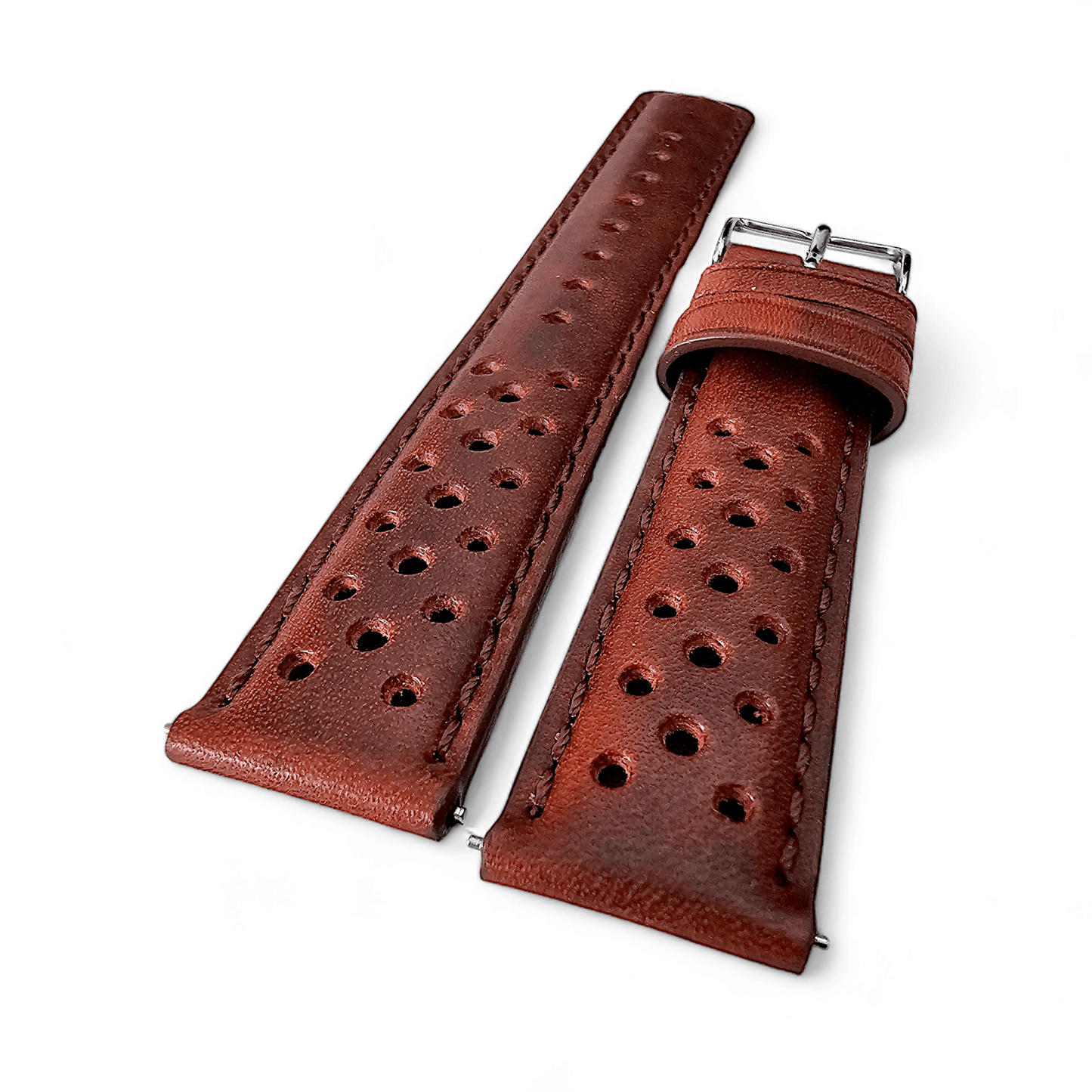 Horween Leather Rally Watch Strap Dark Brown 18mm, 20mm, 21mm, 22mm - Wrist Envy