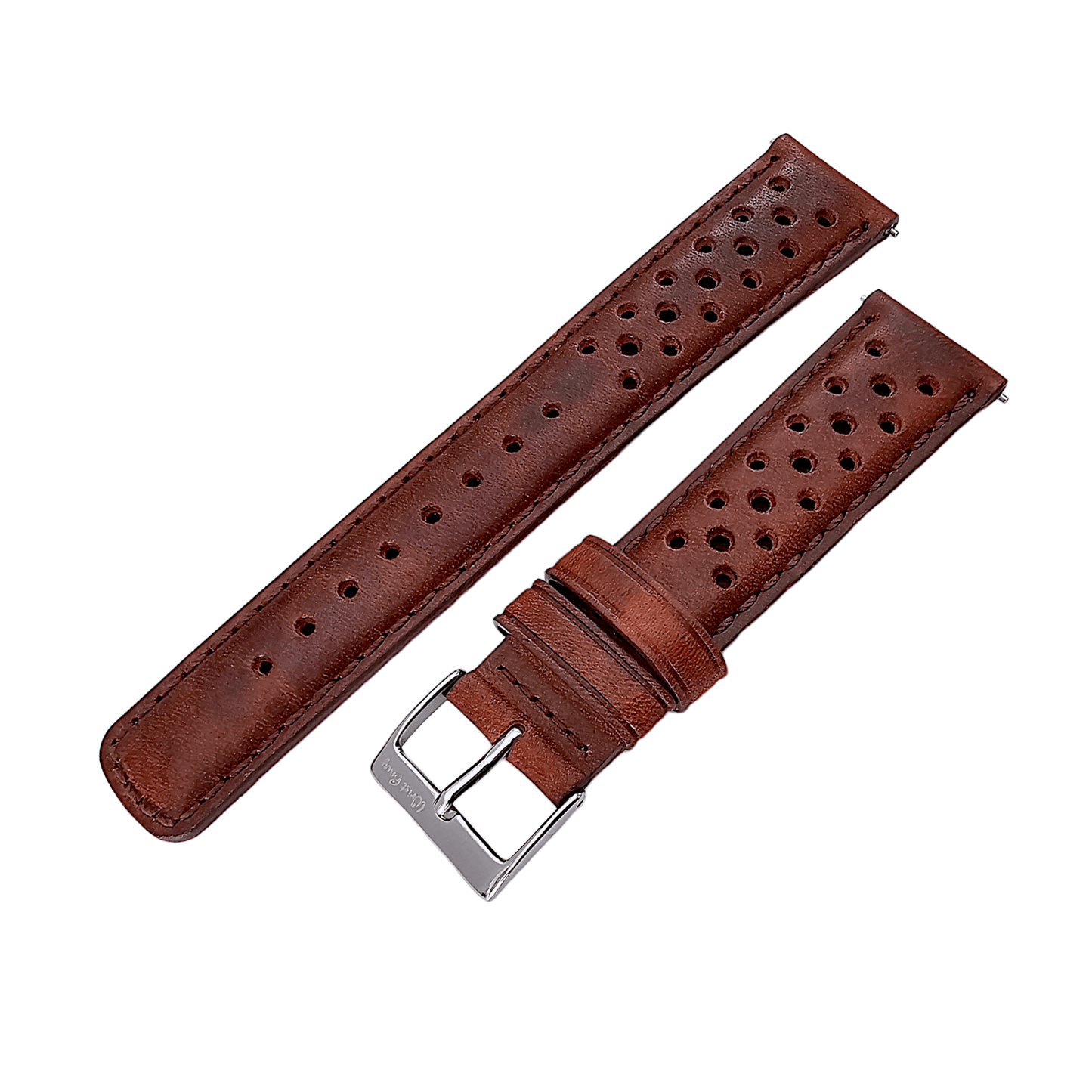 Horween Leather Rally Watch Strap Dark Brown 18mm, 20mm, 21mm, 22mm - Wrist Envy