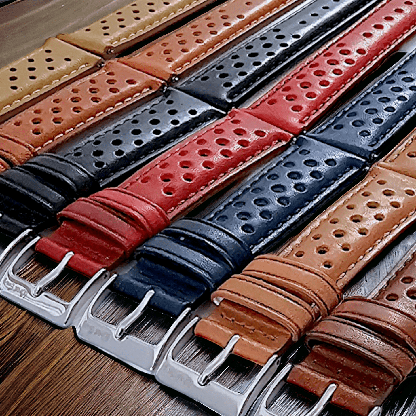 Horween Leather Rally Watch Strap Dark Brown 18mm, 20mm, 21mm, 22mm - Wrist Envy